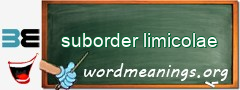 WordMeaning blackboard for suborder limicolae